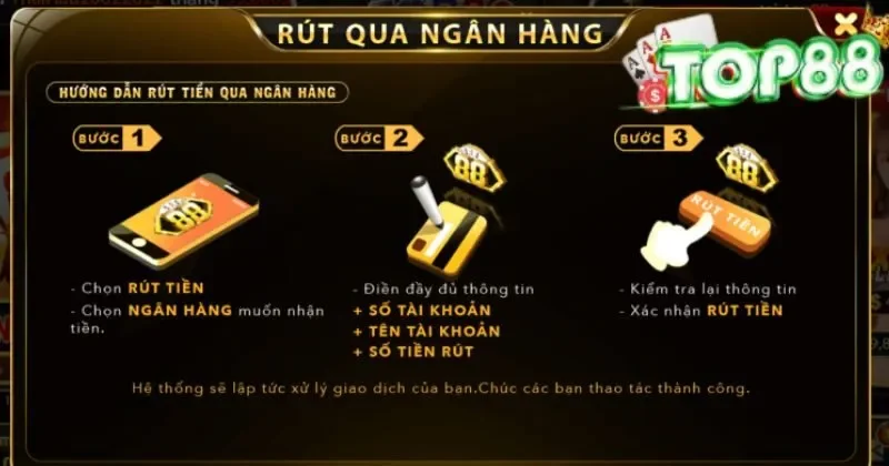 Rút Tiền Top88 – Hướng dẫn chi tiết cách rút tiền về túi nhanh chóng 2 rut tien ve ngan hang